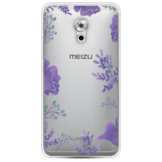 Силиконовый чехол Сиреневая цветочная рамка на Meizu Pro 6 Plus Case Place