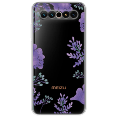 Силиконовый чехол Сиреневая цветочная рамка на Meizu 17 Pro Case Place