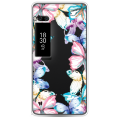 Силиконовый чехол Рамка из бабочек на Meizu Pro 7 Plus Case Place
