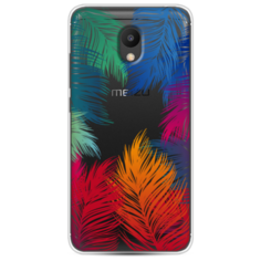 Силиконовый чехол Рамка из перьев на Meizu M6 Case Place