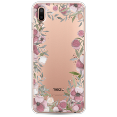 Силиконовый чехол Розовая цветочная рамка на Meizu E3 Case Place