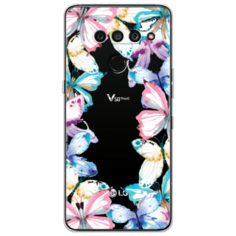 Силиконовый чехол Рамка из бабочек на LG V50 ThinQ Case Place