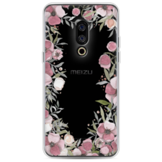 Силиконовый чехол Розовая цветочная рамка на Meizu 15 Case Place