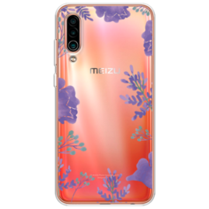 Силиконовый чехол Сиреневая цветочная рамка на Meizu 16Xs Case Place