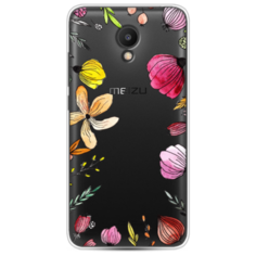 Силиконовый чехол Цветочная рамка на Meizu M6S Case Place
