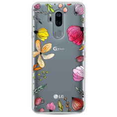 Силиконовый чехол Цветочная рамка на LG G7 ThinQ Case Place