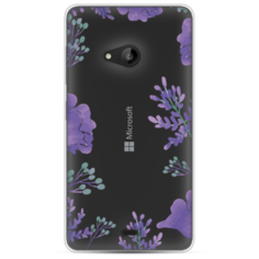 Силиконовый чехол Сиреневая цветочная рамка на Microsoft Lumia 535 Case Place