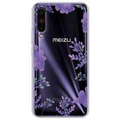 Силиконовый чехол Сиреневая цветочная рамка на Meizu 16T Case Place