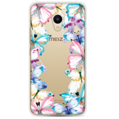 Силиконовый чехол Рамка из бабочек на Meizu M5c Case Place