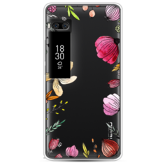Силиконовый чехол Цветочная рамка на Meizu Pro 7 Case Place