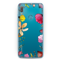 Силиконовый чехол Цветочная рамка на Huawei Y6 2019 Case Place