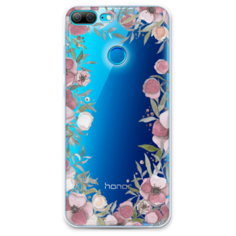 Силиконовый чехол Розовая цветочная рамка на Huawei Honor 9 Lite Case Place