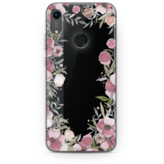 Силиконовый чехол Розовая цветочная рамка на Huawei Honor 8A (8A Pro) Case Place