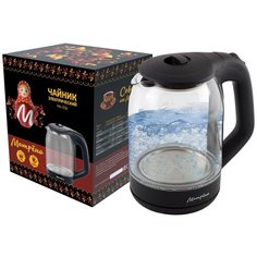 ЧАЙНИК ЭЛЕКТР. "МАТРЁНА" MA-006 1,8 Л СТЕКЛО, ПЛАСТИК (ЧЕРНЫЙ)