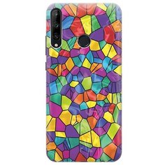 Ультратонкий силиконовый чехол-накладка для Huawei P40 Lite E / Honor 9C с принтом "Яркая мозаика" Gosso