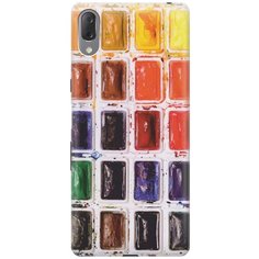 GOSSO Ультратонкий силиконовый чехол-накладка для Sony Xperia L3 с принтом "Палитра красок"