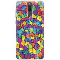 GOSSO Ультратонкий силиконовый чехол-накладка для Huawei Nova 2i с принтом "Яркая мозаика"