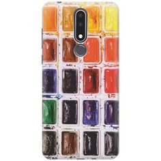 GOSSO Ультратонкий силиконовый чехол-накладка для Nokia 3.1 Plus с принтом "Палитра красок"