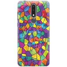 GOSSO Ультратонкий силиконовый чехол-накладка для Nokia 3.1 Plus с принтом "Яркая мозаика"