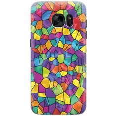 GOSSO Ультратонкий силиконовый чехол-накладка для Samsung Galaxy S7 с принтом "Яркая мозаика"