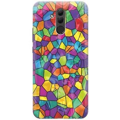 GOSSO Ультратонкий силиконовый чехол-накладка для Huawei Mate 20 Lite с принтом "Яркая мозаика"