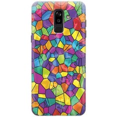 GOSSO Ультратонкий силиконовый чехол-накладка для Samsung Galaxy J8 (2018) с принтом "Яркая мозаика"
