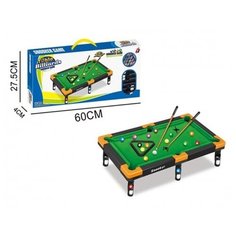 Настол. игра бильярд, в компл. игр. стол 47, 5х26, 5х3, 5см., шары 16шт., треугольник, кий 2шт., кор. Наша Игрушка