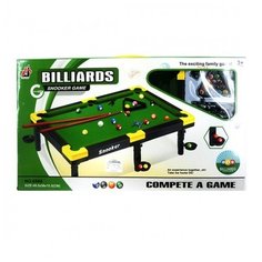 Настол.игра бильярд, в компл. игр. стол 38х49, 5х15, 5см., шары 16шт., треугольник, кий 2шт., мостики 2шт., кор. Наша Игрушка