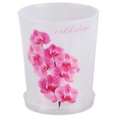 ГОРШОК ДЛЯ ОРХИДЕЙ 1,2 Л D 125 ММ С ПОДДОНОМ (ПРОЗРАЧН. С РИСУНКОМ) "АЛЬТЕРНАТИВА" М1603 Alternativa