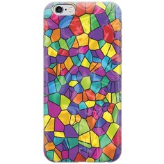 GOSSO Ультратонкий силиконовый чехол-накладка для Apple iPhone 6S / 6 с принтом "Яркая мозаика"