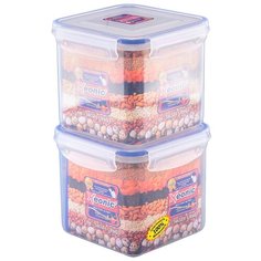 Набор из 2-х контейнеров квадратный 1,6 л, высота - 12,5 см Xeonic