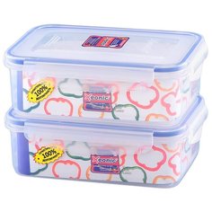 Набор из 2-х контейнеров прямоугольный 1 л, высота - 7 см Xeonic