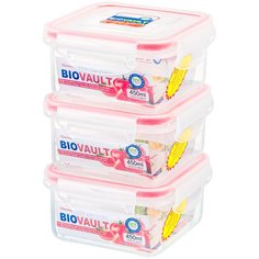 Набор из 3-х контейнеров квадратных 450 мл 11,9х11,9х6 см Xeonic