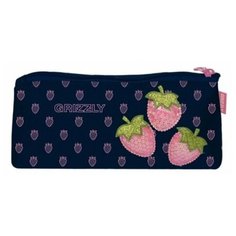 Пенал школьный Grizzly легкий, клубника