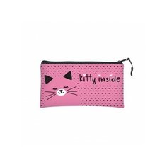 Папка на молнии, "КОТЕНОЧЕК" розовый, СИЛИКОН, Ф.А6. 23 х 12 СМ Bruno Visconti