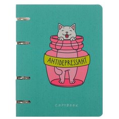 Тетрадь на кольцах А5 120л кл Пушистый антидепрессант,обл мел карт,мат лам,выб лак,бл оф 5201730 Listoff