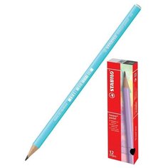 КАРАНДАШ Ч/ГР STABILO SCHWAN PASTEL 421 КРУГЛЫЙ, HB. КОРПУС ПАСТЕЛЬ ГОЛУБОЙ,12 шт