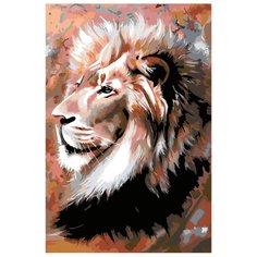 Портрет льва Раскраска картина по номерам на холсте A64 40х60