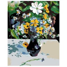 Летний букет Раскраска картина по номерам на холсте KRYM-FL05 40х50