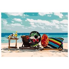 Белый песок Раскраска картина по номерам на холсте PP18 40х60