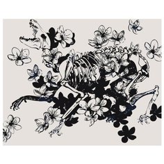 Skeleton and flowers Раскраска картина по номерам на холсте Z-AB616 40х50