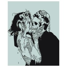 Хоррор поцелуй Раскраска картина по номерам на холсте Z-AB493 40х50