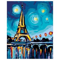 Звезды над Парижем Раскраска картина по номерам на холсте RA195 40х50