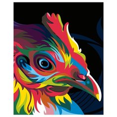 Радужный петух Раскраска картина по номерам на холсте PA14 40х50