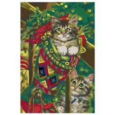 Рождественские подарки Раскраска картина по номерам на холсте A99 40х60