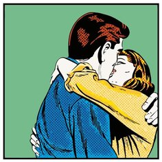 Поцелуй Раскраска картина по номерам на холсте PA36 40х40