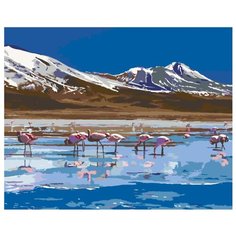 Фламинго на озере Раскраска по номерам на холсте Живопись по номерам Z3135 40х50