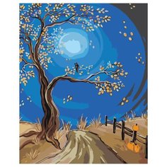 Дорога при луне Раскраска картина по номерам на холсте RA229 40х50