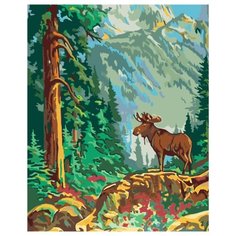 Лось в лесу Раскраска по номерам на холсте Живопись по номерам PP13 40х50