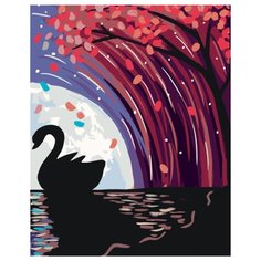 Лебедь при луне Раскраска по номерам на холсте Живопись по номерам RA191 40х50